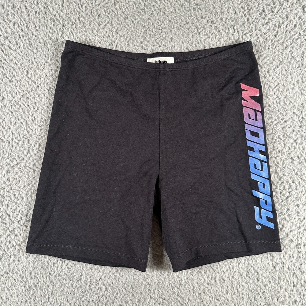 Madhappy Biker Shorts Womens Small Black Logo Made In USA Modal Blend